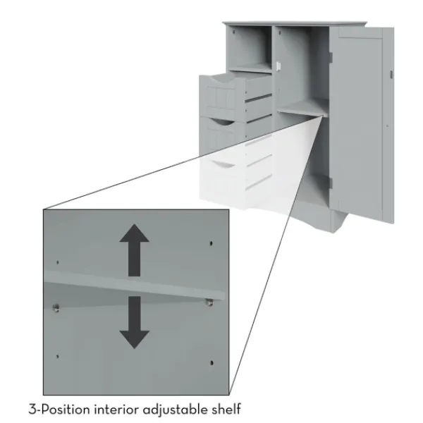 Cabinets & Sideboards-Kirkland's Home Single Door 3-Drawer Cabinet Gray