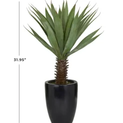 Trees & Topiaries-Kirkland's Home Sisal Palmtree In Sleek Black Planter