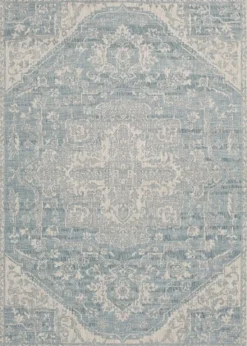 Outdoor Rugs-Kirkland's Home Sky Medallion Lava Indoor/Outdoor Area Rug, 5X7 Blue