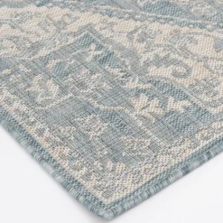 Outdoor Rugs-Kirkland's Home Sky Medallion Lava Indoor/Outdoor Area Rug, 5X7 Blue