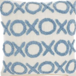 Pillows-Kirkland's Home Sky Tufted Xoxo Throw Pillow Blue