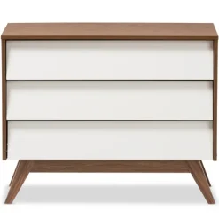Dressers & Chests-Kirkland's Home Slant Midcentury Two-Tone Chest Brown/White