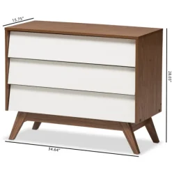 Dressers & Chests-Kirkland's Home Slant Midcentury Two-Tone Chest Brown/White