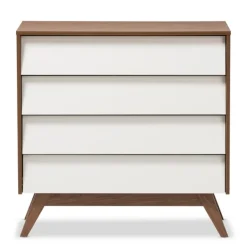 Dressers & Chests-Kirkland's Home Slant Two-Tone Walnut 4-Drawer Chest