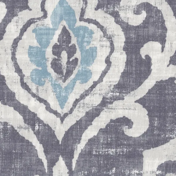 Benches & Ottomans-Kirkland's Home Slate Blue Ikat Storage Ottoman Blue/Gray