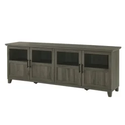 Tv Stands & Media Consoles-Kirkland's Home Slate Glass Paneled Door Tv Stand Gray