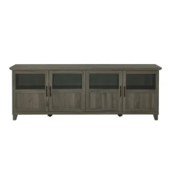 Tv Stands & Media Consoles-Kirkland's Home Slate Glass Paneled Door Tv Stand Gray