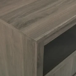 Tv Stands & Media Consoles-Kirkland's Home Slate Glass Paneled Door Tv Stand Gray