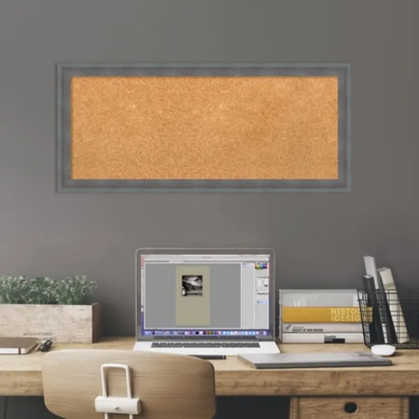 Memo & Chalkboards-Kirkland's Home Slate Gray Framed Corkboard Gray/Brown