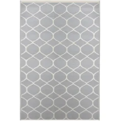 Outdoor Rugs-Kirkland's Home Slate Honeycomb Outdoor Area Rug, 4X6 Gray/White