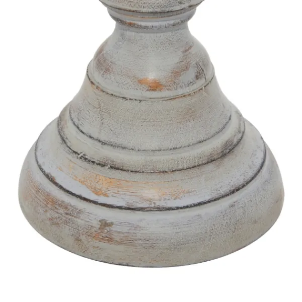 Candle Holders-Kirkland's Home Slate Rustic Mango Wood 3-Pc. Candle Holder Set Gray