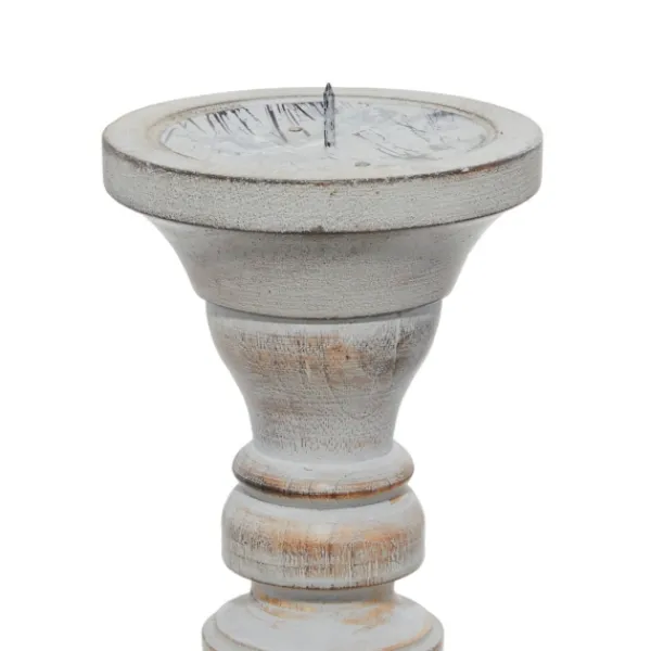 Candle Holders-Kirkland's Home Slate Rustic Mango Wood 3-Pc. Candle Holder Set Gray