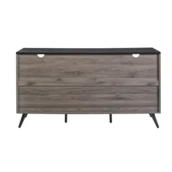 Cabinets & Sideboards-Kirkland's Home Slate Slatted 4-Drawer Cabinet Gray