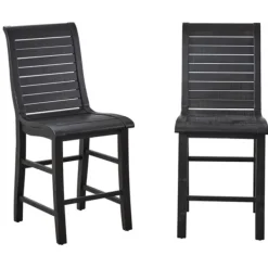 Bar Stools & Counter Height Stools-Kirkland's Home Slatted Counter Stools, Set Of 2 Black