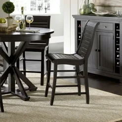 Bar Stools & Counter Height Stools-Kirkland's Home Slatted Counter Stools, Set Of 2 Black