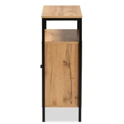 Entryway Furniture-Kirkland's Home Slatted Oak Wood Cabinet