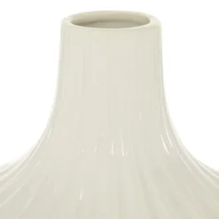 Vases-Kirkland's Home Slender Curtain Ribbed Vase, 13 In. White