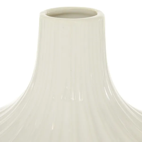 Vases-Kirkland's Home Slender Curtain Ribbed Vase, 13 In. White