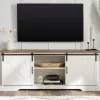 Tv Stands & Media Consoles-Kirkland's Home Sliding Barn Door Media Cabinet White