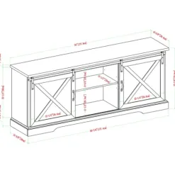 Tv Stands & Media Consoles-Kirkland's Home Sliding Barn Door Media Cabinet White