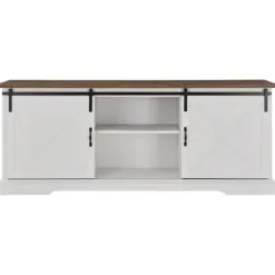 Tv Stands & Media Consoles-Kirkland's Home Sliding Barn Door Media Cabinet White
