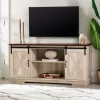 Tv Stands & Media Consoles-Kirkland's Home Sliding Barn Door Open Shelf White Tv Stand Ivory