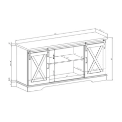 Tv Stands & Media Consoles-Kirkland's Home Sliding Barn Door Open Shelf White Tv Stand Ivory