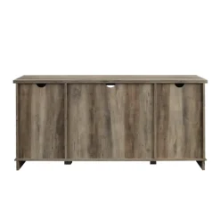 Tv Stands & Media Consoles-Kirkland's Home Sliding Barn Door Open Shelf Wash Tv Stand Gray