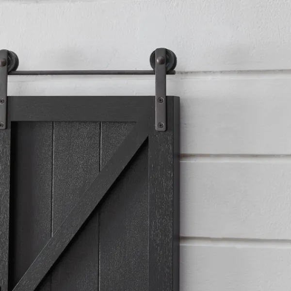 Decorative Mirrors-Kirkland's Home Sliding Barn Door Wall Mirror Black