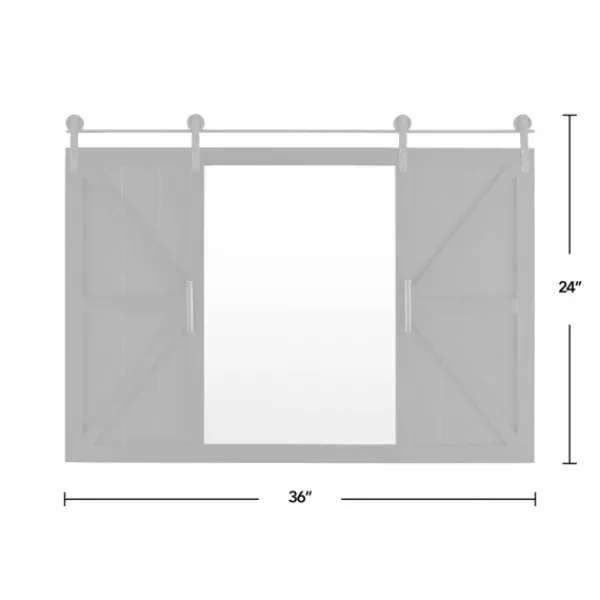 Decorative Mirrors-Kirkland's Home Sliding Barn Door Wall Mirror Black
