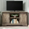 Tv Stands & Media Consoles-Kirkland's Home Sliding Barn Doors Corner Tv Stand Gray