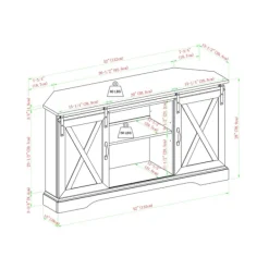 Tv Stands & Media Consoles-Kirkland's Home Sliding Barn Doors Corner Tv Stand Gray