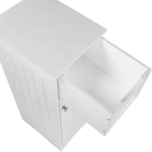 Bathroom Furniture-Kirkland's Home Slim Single Door Cabinet With Drawer White
