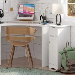 Bathroom Furniture-Kirkland's Home Slim Single Door Cabinet With Drawer White
