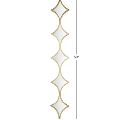 Decorative Mirrors-Kirkland's Home Slim Stacked Diamonds Wall Mirror Gold