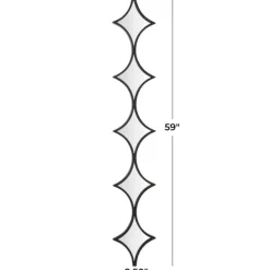 Decorative Mirrors-Kirkland's Home Slim Stacked Diamonds Wall Mirror Black