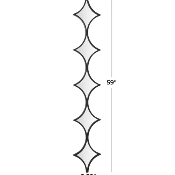 Decorative Mirrors-Kirkland's Home Slim Stacked Diamonds Wall Mirror Black