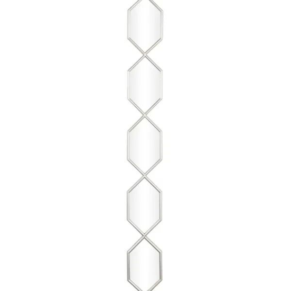 Decorative Mirrors-Kirkland's Home Slim Stacked Hexagons Wall Mirror Silver
