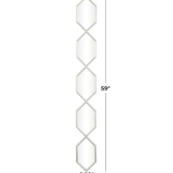Decorative Mirrors-Kirkland's Home Slim Stacked Hexagons Wall Mirror Silver