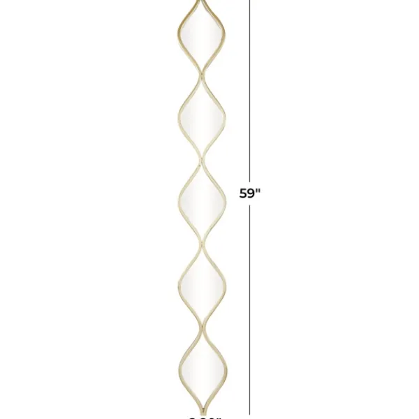 Decorative Mirrors-Kirkland's Home Slim Stacked Teardrops Wall Mirror Gold