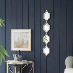 Decorative Mirrors-Kirkland's Home Slim Stacked Trellis Wall Mirror Silver