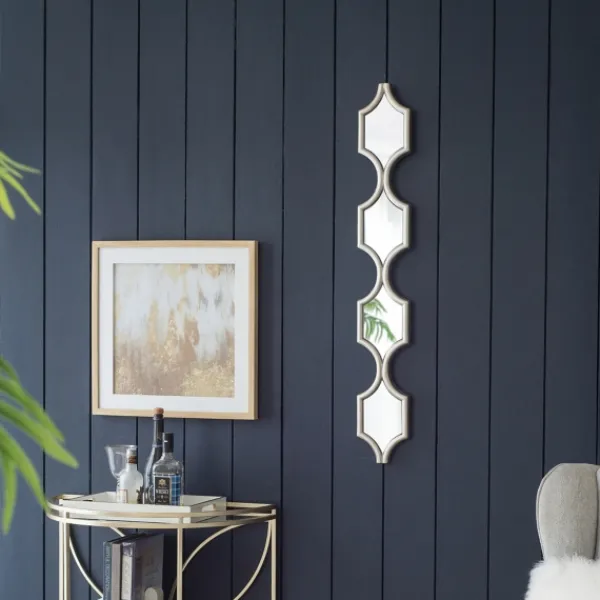 Decorative Mirrors-Kirkland's Home Slim Stacked Trellis Wall Mirror Silver