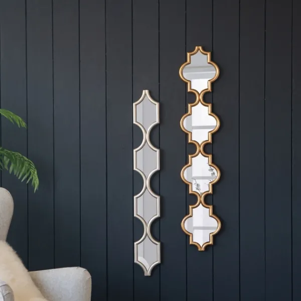 Decorative Mirrors-Kirkland's Home Slim Stacked Trellis Wall Mirror Silver