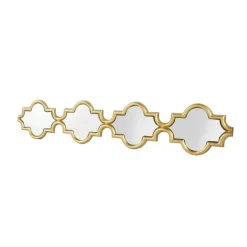 Decorative Mirrors-Kirkland's Home Slim Stacked Trellis Wall Mirror Gold