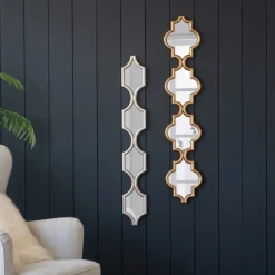 Decorative Mirrors-Kirkland's Home Slim Stacked Trellis Wall Mirror Gold