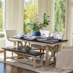 Dining Chairs-Kirkland's Home Slipcover Track Arm Dining Chair Ivory