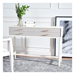 Entryway Furniture-Kirkland's Home Sloane Four-Drawer Console Table White