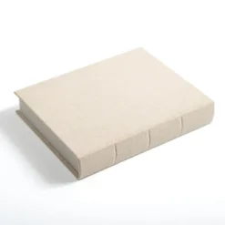 Baskets & Boxes-Kirkland's Home Small Beige Linen Book Box Tan