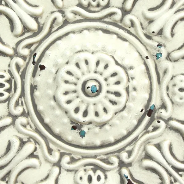 Wall Plaques-Kirkland's Home Small Metal Medallion Wall Plaque White