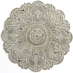Wall Plaques-Kirkland's Home Small Metal Medallion Wall Plaque Gray